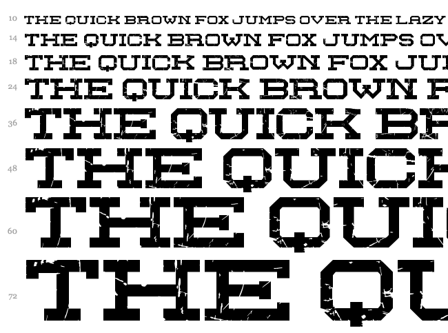 Red Zone font waterfall